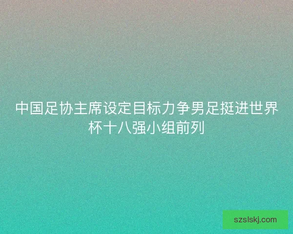 中国足协主席设定目标力争男足挺进世界杯十八强小组前列