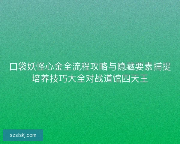 口袋妖怪心金全流程攻略与隐藏要素捕捉培养技巧大全对战道馆四天王 口袋妖怪心金全流程攻略与隐藏要素捕捉培养技巧大全对战道馆四天王